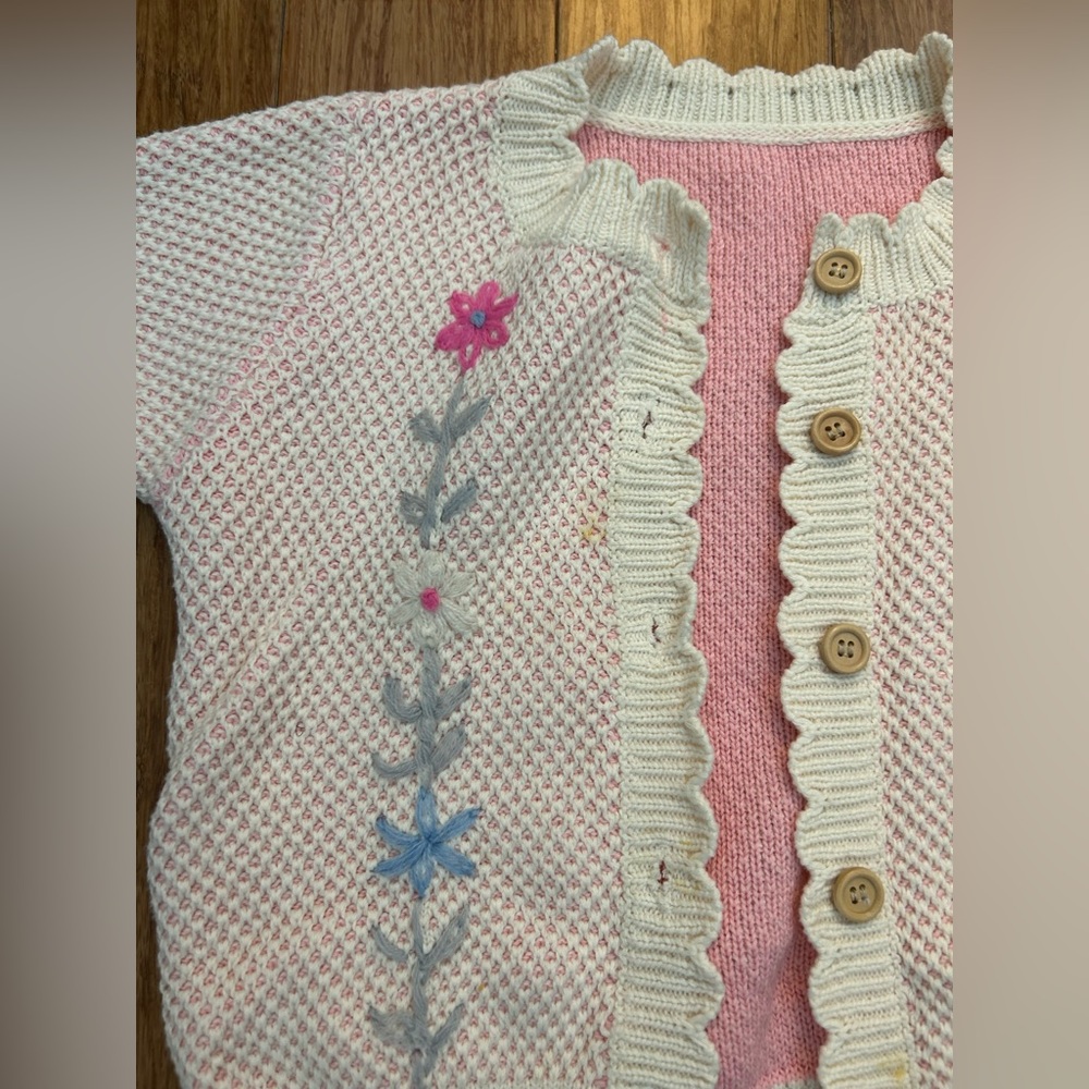 Pink Floral Sweater 2T